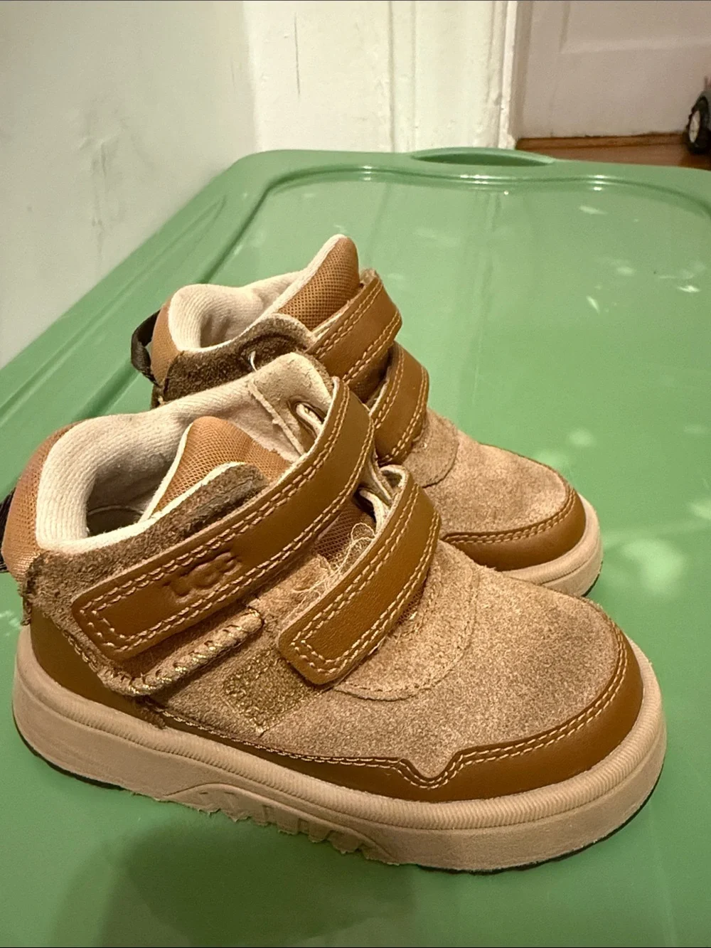 UGG Tan Brown Toddler Velcro Walker Shoes